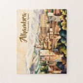 Vintage Granada Spanje Alhambra Aquarel Reis Legpuzzel (Verticaal)