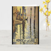 Vintage Grand Canal Venice Italië Kaart (Gele Bloem)