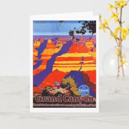 Vintage Grand Canyon Arizona Travel Briefkaart (Gele Bloem)