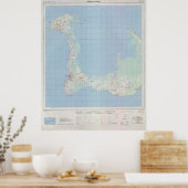Vintage Grand Cayman Island Map (1965) Poster (Keuken)