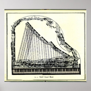 Vintage Grand Piano-Poster Poster