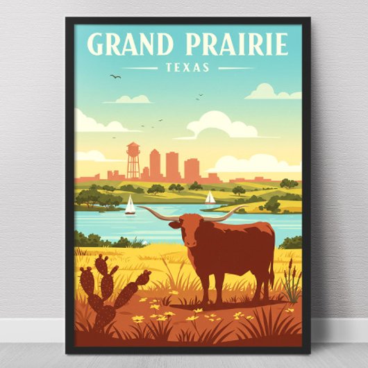 Vintage Grand Prairie Texas Poster