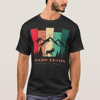 Vintage Grand Teton National Park voor wandelen T-shirt
