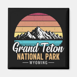 Vintage Grand Teton National Park Wyoming USA–  Magneet