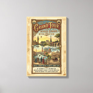 Vintage Grand Tour door Europa Victoriaanse Reis Canvas Afdruk