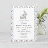 Vintage Grandmillenial Easter Bunny Brunch  Kaart (Staand voorkant)