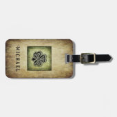 Vintage grap Iers geluk shamrock Bagagelabel (Voorkant horizontaal)