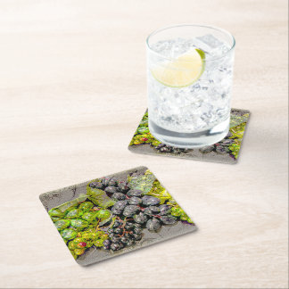 Vintage Grape Digital Art Paper Coaster Kartonnen Onderzetters