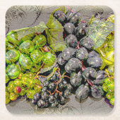 Vintage Grape Digital Art Paper Coaster Kartonnen Onderzetters (Voorkant)