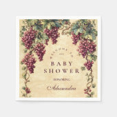Vintage Grape Vineyard Botanical Baby Shower Servet (Voorkant)