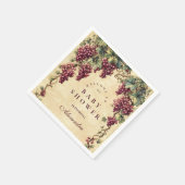 Vintage Grape Vineyard Botanical Baby Shower Servet (Hoek)