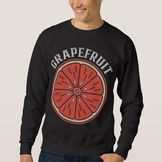 Vintage Grapefruit Slice Citrus Fruit Vegan Grapef Trui (Voorkant)