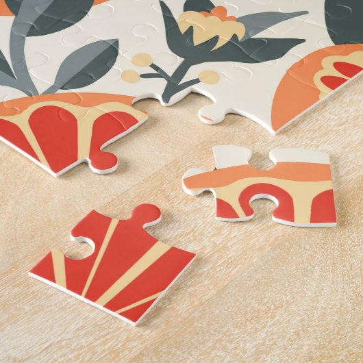 Vintage Grapefruitcitroenpatroon Legpuzzel (Zijkant)