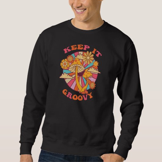 Vintage Graphic Hippie Keep It Groovy Retro Trui (Voorkant)