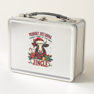 Vintage Grappig Kerstmis Hoogland Koe Jingle Bel C
