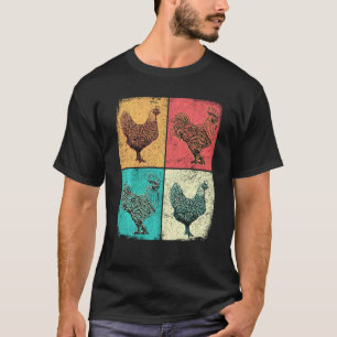 Vintage Grappige Boerderij Kip Liefhebber Boerin V T-shirt