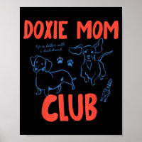 Vintage Grappige Doxie Moeder Club Weenie Hond Dac