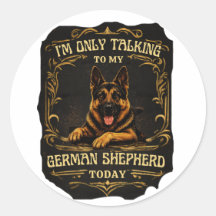 Vintage Grappige Duitse Herder GSD Liefhebber Rond