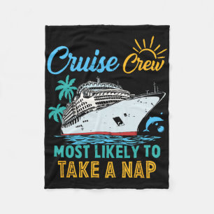 Vintage Grappige Familie Cruise Bemanning Meest Wa Fleece Deken