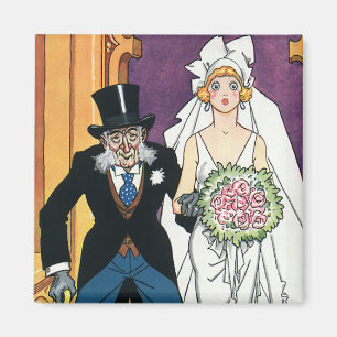 Vintage Grappige Huwelijk, Mei December Romance Magneet