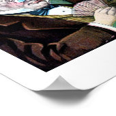 Vintage grappige kaartspelers (whist, bridge) cart poster (Hoek)