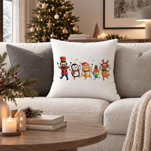 Vintage Grappige Kerst Doodle Accent Kussen Ontwer