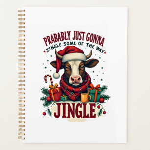 Vintage Grappige Kerstmis Hoogland Koe Jingle Bel  Planner