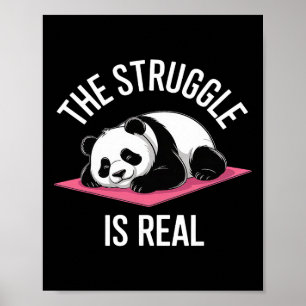 Vintage Grappige Panda Yoga Gym Oefening De Strijd Poster