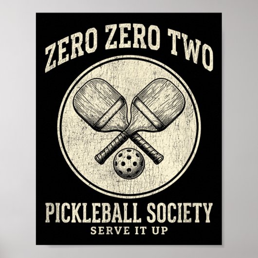 Vintage grappige pickleball samenleving nul nul tw poster (Voorkant)
