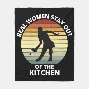 Vintage Grappige Pickleball Vrouwen Fleece Deken