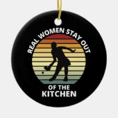 Vintage Grappige Pickleball Vrouwen Keramisch Ornament (Voorkant)