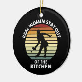 Vintage Grappige Pickleball Vrouwen Keramisch Ornament (Links)