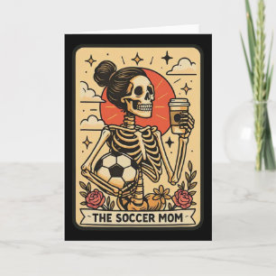 Vintage Grappige Voetbalmoeder Tarotkaart Skelet H Kaart
