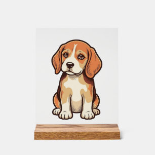 Vintage Gravure Beagle Puppy Vector Kunst_1 Acryl Bord