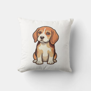 Vintage Gravure Beagle Puppy Vector Kunst_1 Kussen