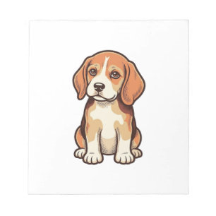 Vintage Gravure Beagle Puppy Vector Kunst_1 Notitieblok