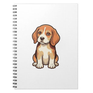 Vintage Gravure Beagle Puppy Vector Kunst_1 Notitieboek