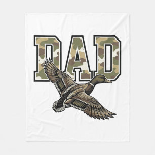 Vintage Gravure Eend Vader Camo Vector Shirt Ontwe Fleece Deken