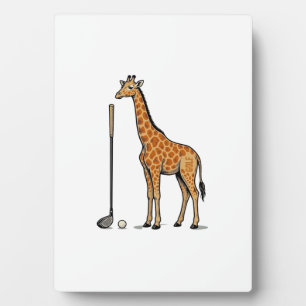 Vintage Gravure Giraffe Golf Vector T-Shirt Desi Fotoplaat