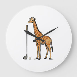 Vintage Gravure Giraffe Golf Vector T-Shirt Desi Grote Klok