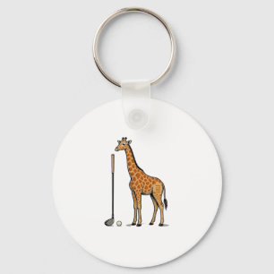 Vintage Gravure Giraffe Golf Vector T-Shirt Desi Sleutelhanger