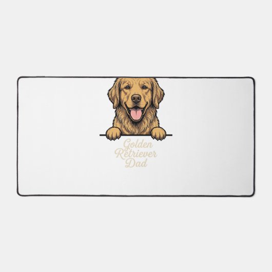 Vintage Gravure Gouden Retriever Vader Bureaumat (Voorkant)