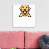 Vintage Gravure Gouden Retriever Vader Canvas Afdruk (Insitu (Woonkamer))