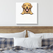 Vintage Gravure Gouden Retriever Vader Canvas Afdruk (Insitu (Slaapkamer))