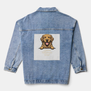 Vintage Gravure Gouden Retriever Vader Denim Jacket