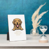 Vintage Gravure Gouden Retriever Vader Fotoplaat (Zijkant)