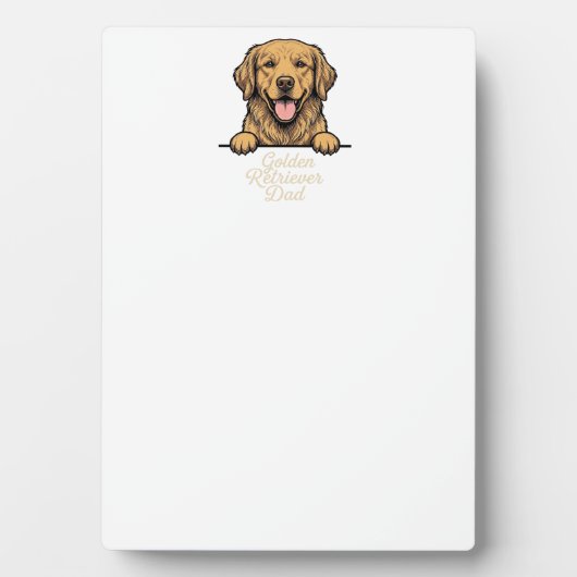 Vintage Gravure Gouden Retriever Vader Fotoplaat (voorkant)