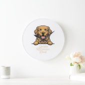 Vintage Gravure Gouden Retriever Vader Grote Klok (Huis)
