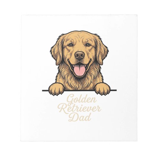 Vintage Gravure Gouden Retriever Vader Notitieblok (Voorkant)