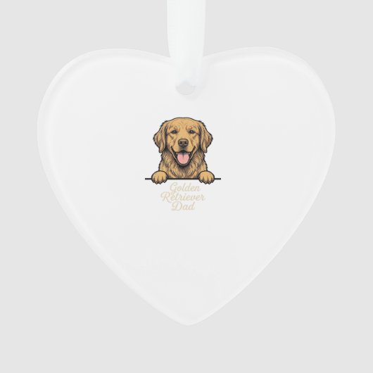 Vintage Gravure Gouden Retriever Vader Ornament (voorkant)